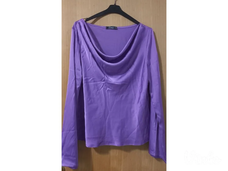 Ljubičasta bluza od saten svile