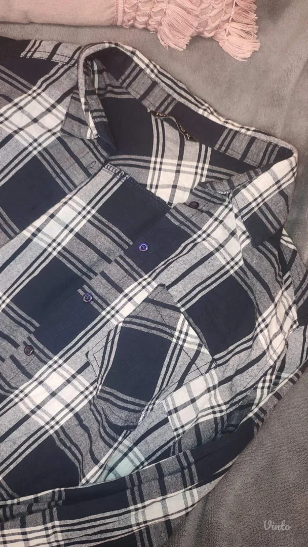 Teget karirana ženska košulja - Terranova