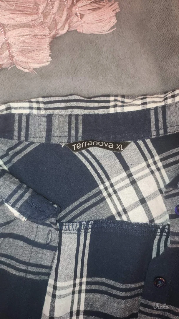 Teget karirana ženska košulja - Terranova