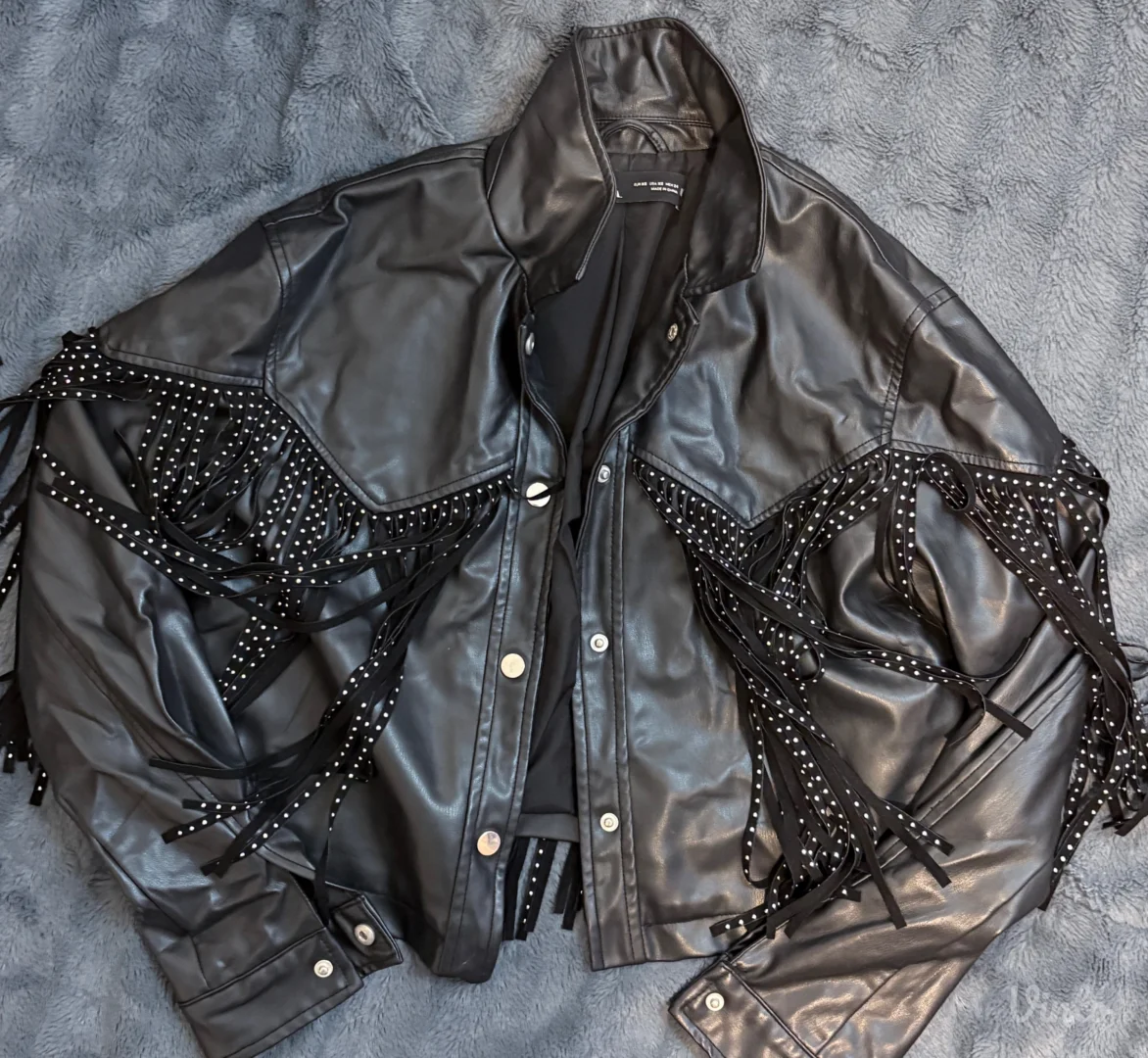 Zara - crna jakna od eko koze