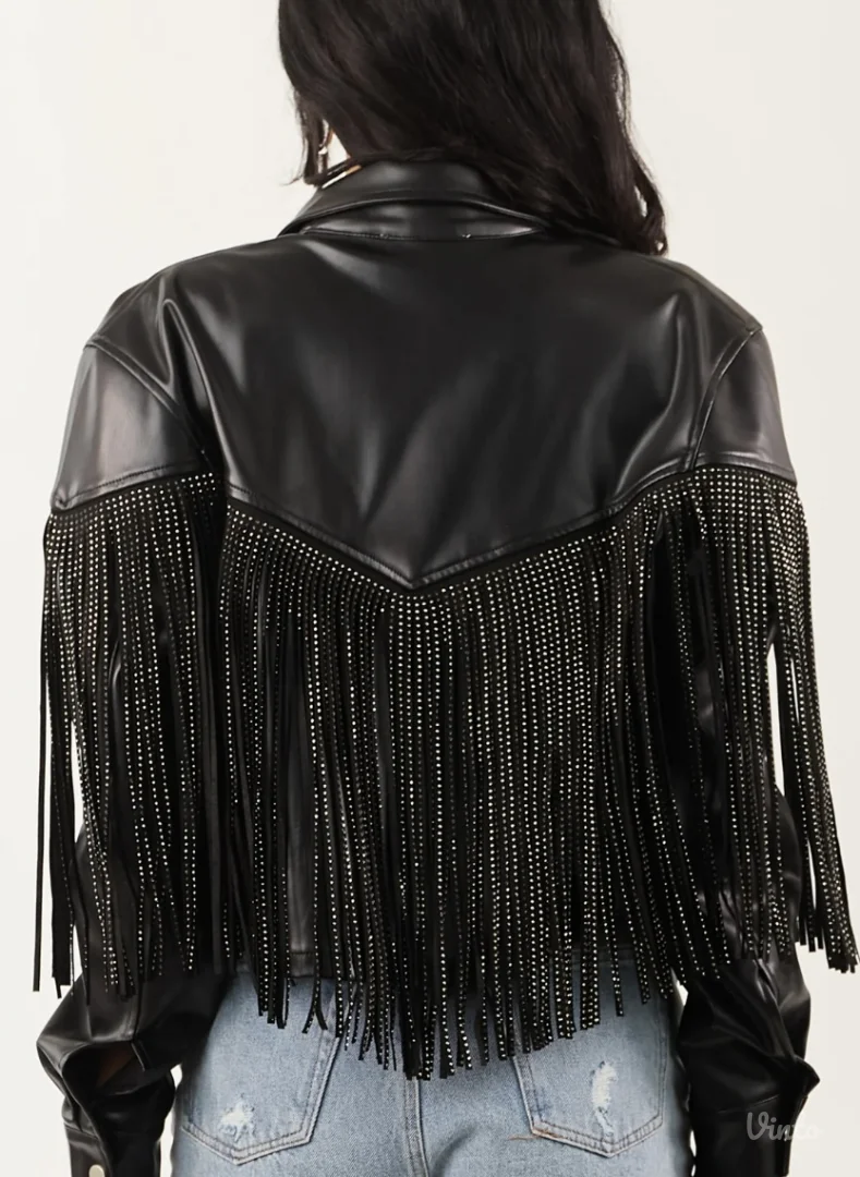 Zara - crna jakna od eko koze