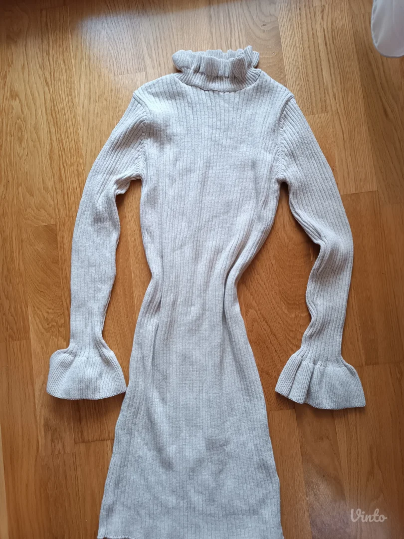 Vunena bež haljina S/manji M