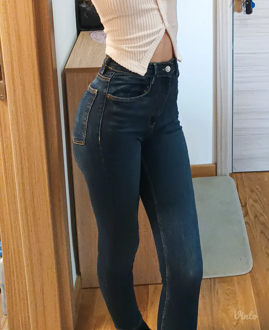 Zara skinny farmerice 36-visok struk