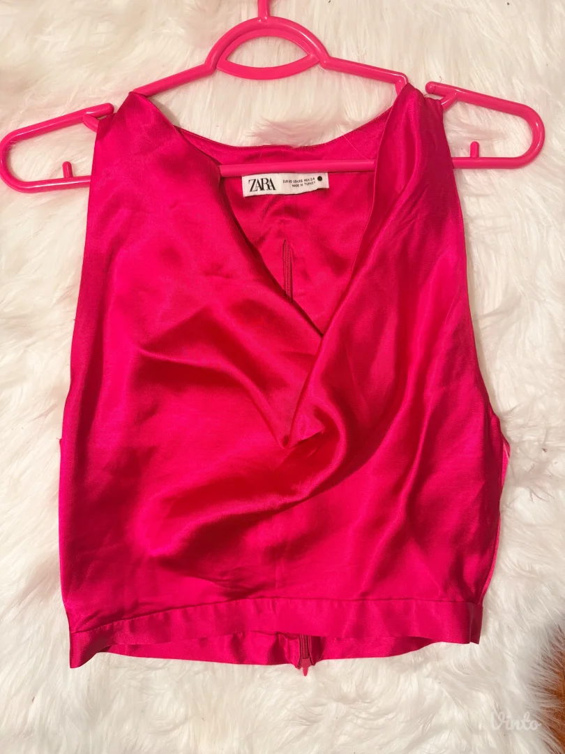 Zara pink satenski top