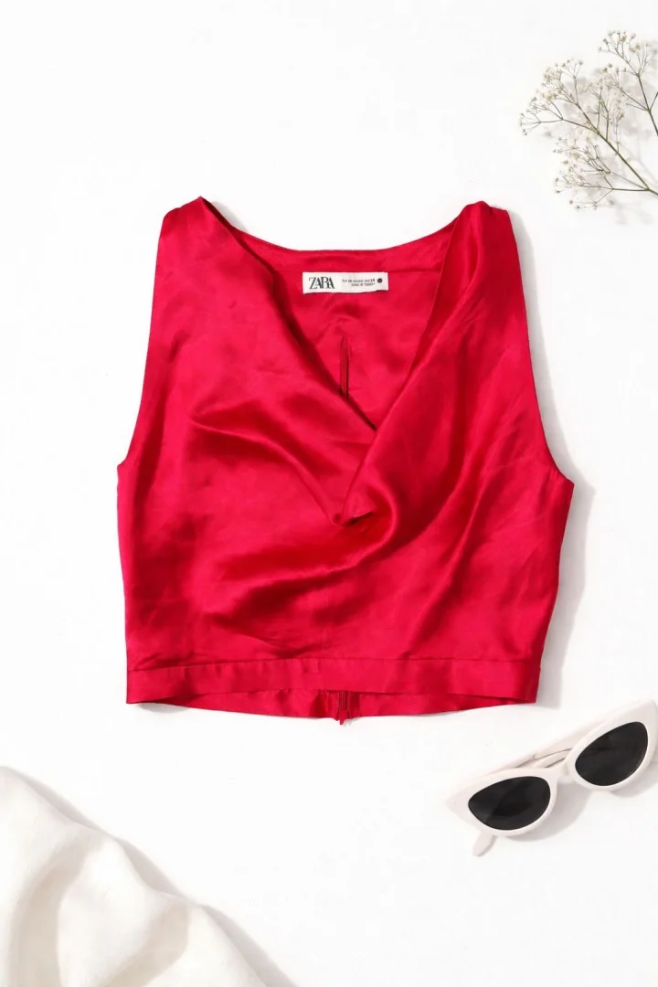 Zara pink satenski top