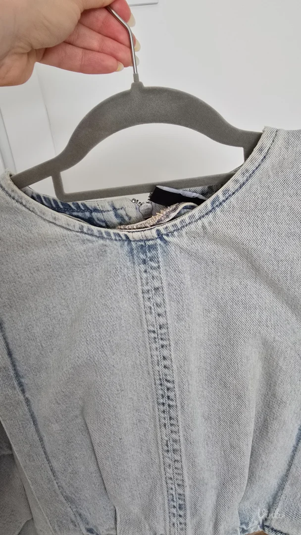 Zara teksas crop top