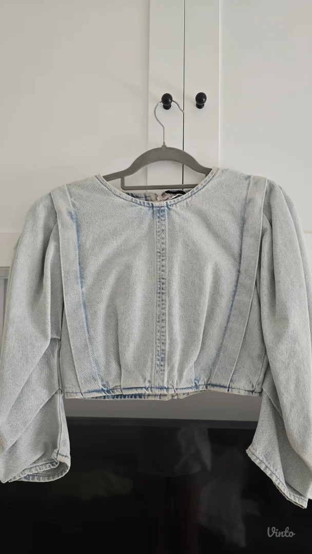 Zara teksas crop top