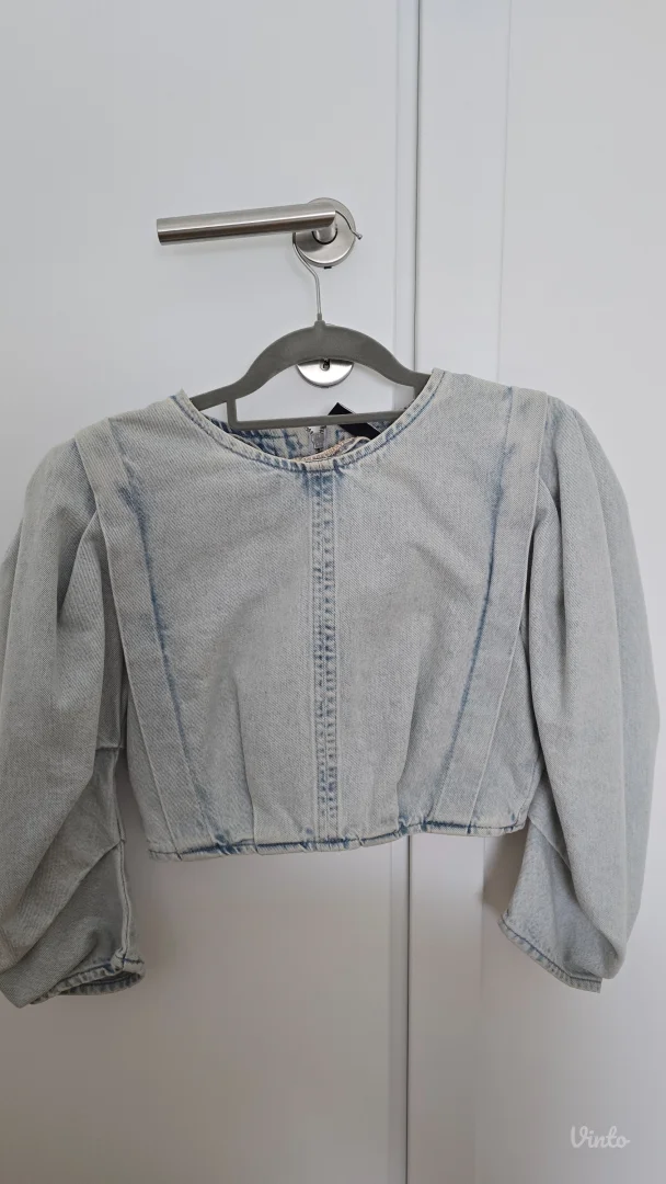 Zara teksas crop top
