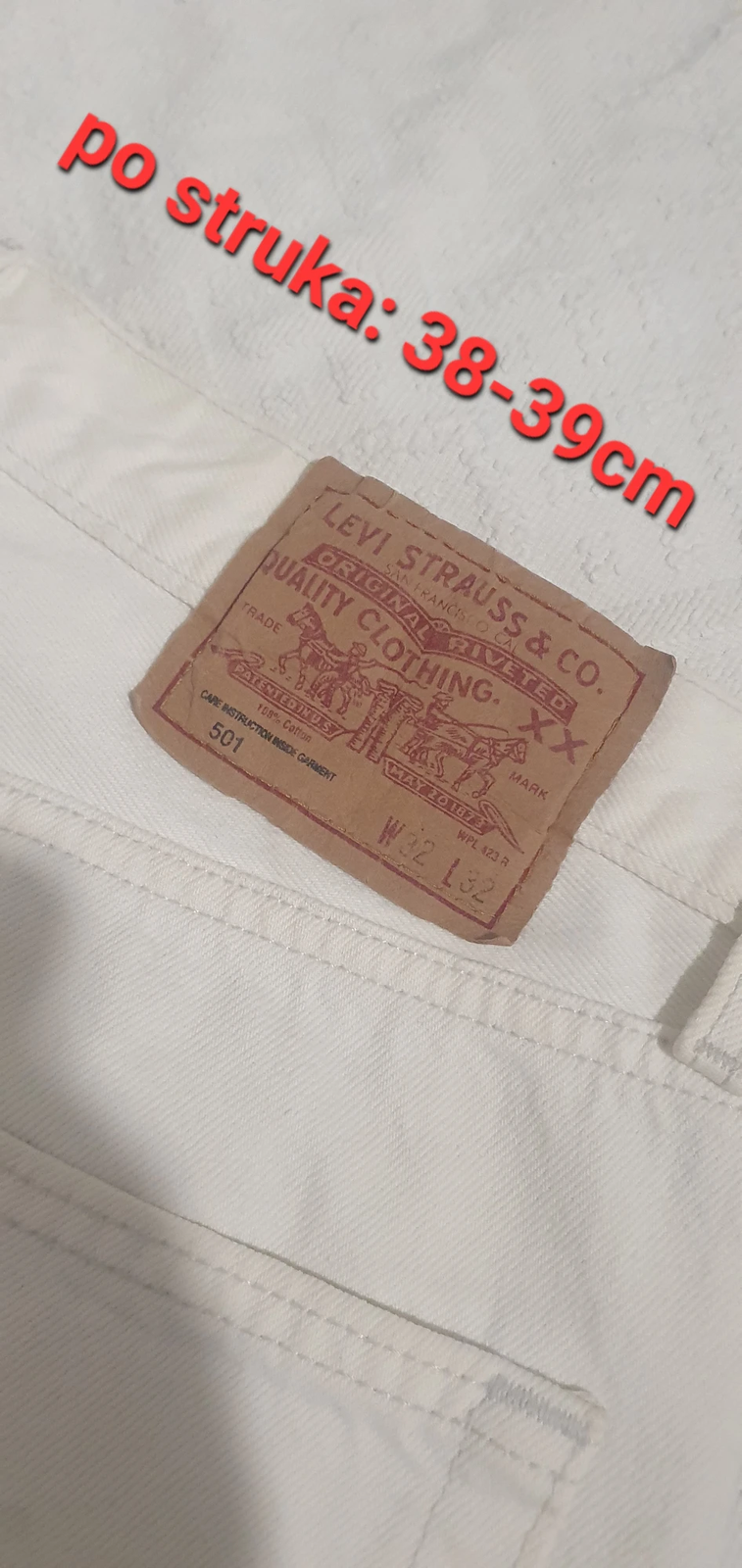 Levis 501 bele farmerice br.40