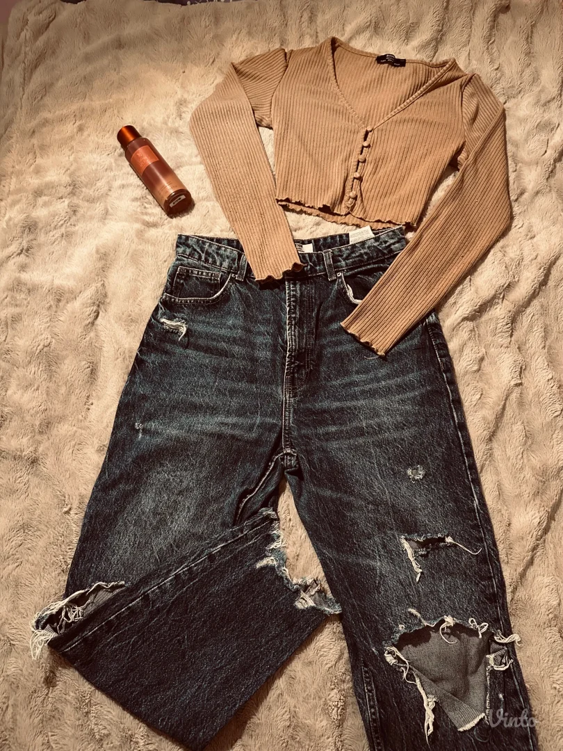 BERSHKA farmerke i dzemper