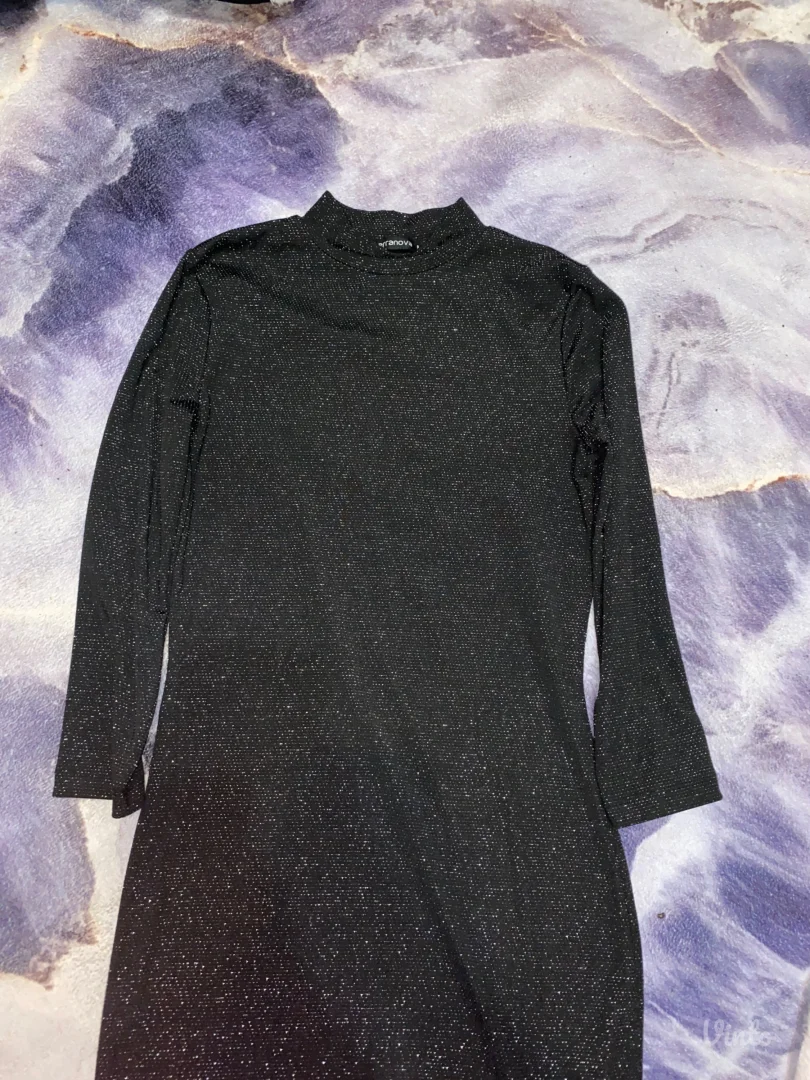 Crna sljokicava haljina