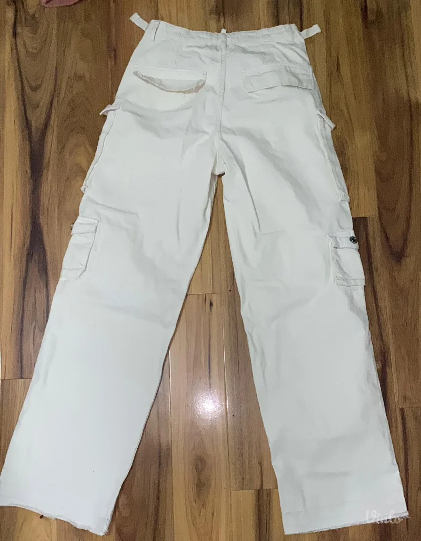 Krem kargo pantalone