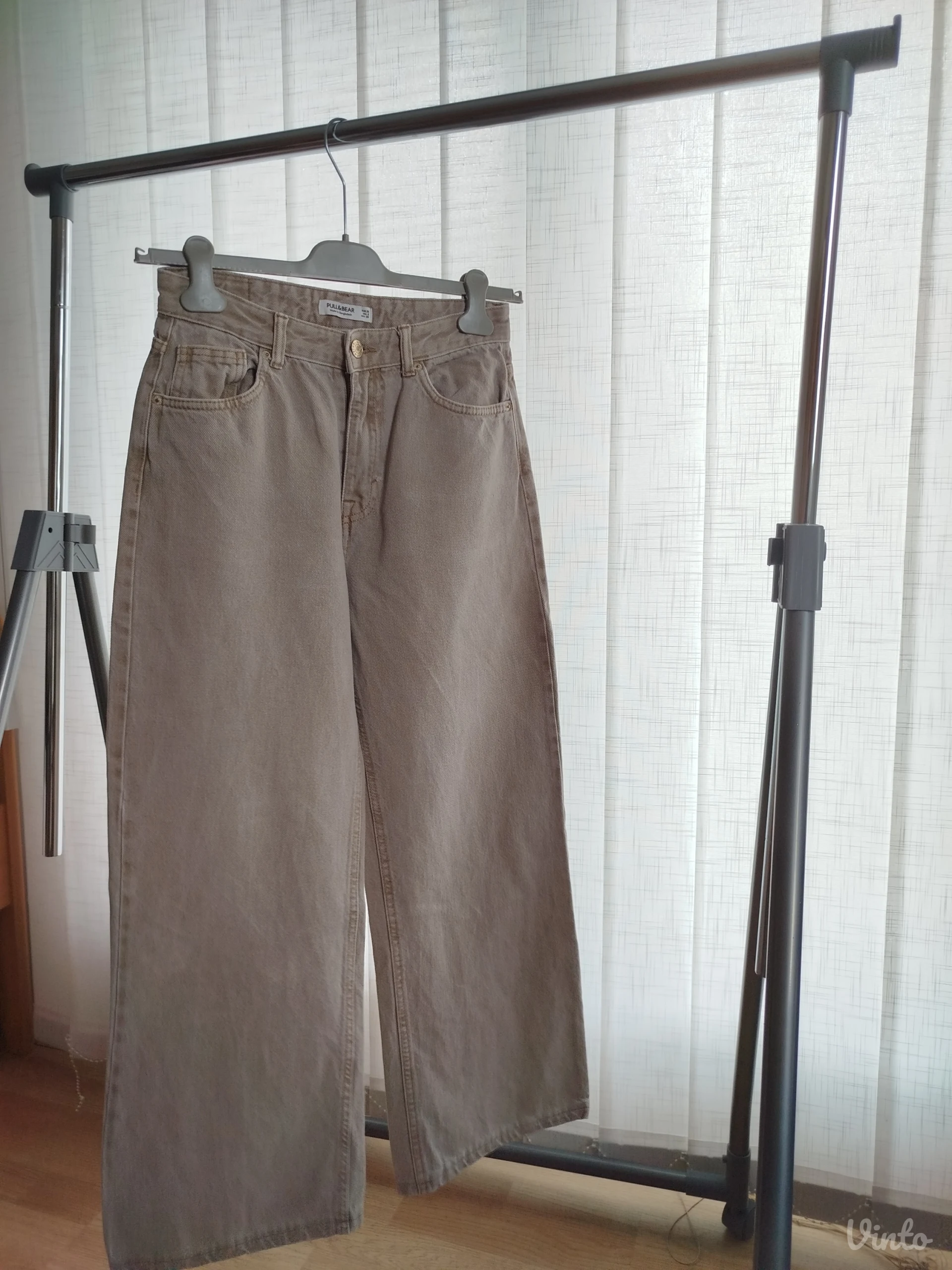 Pull&Bear široke braon farmerke, 38