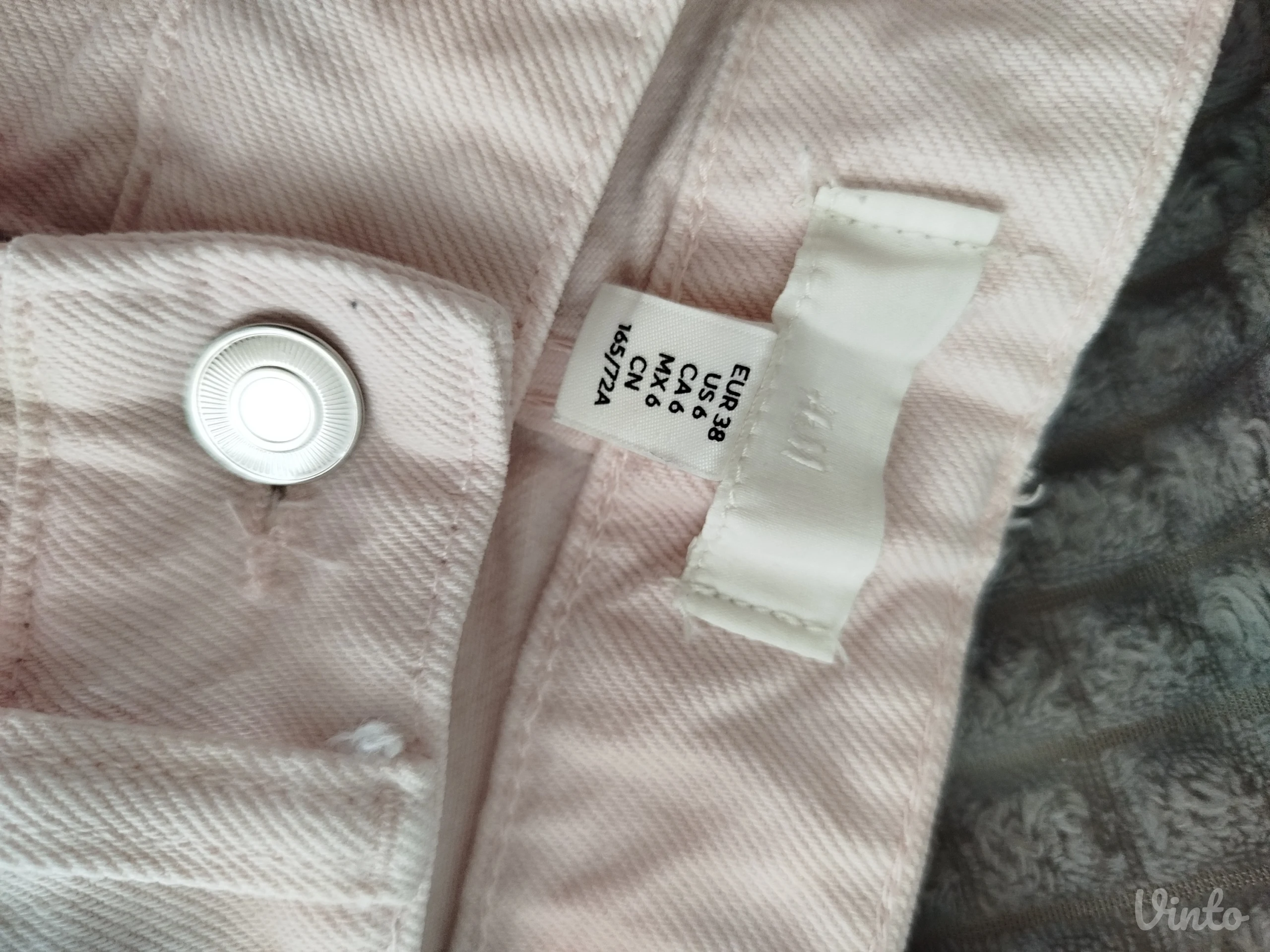 H&M bejbi roze široke farmerke, 38