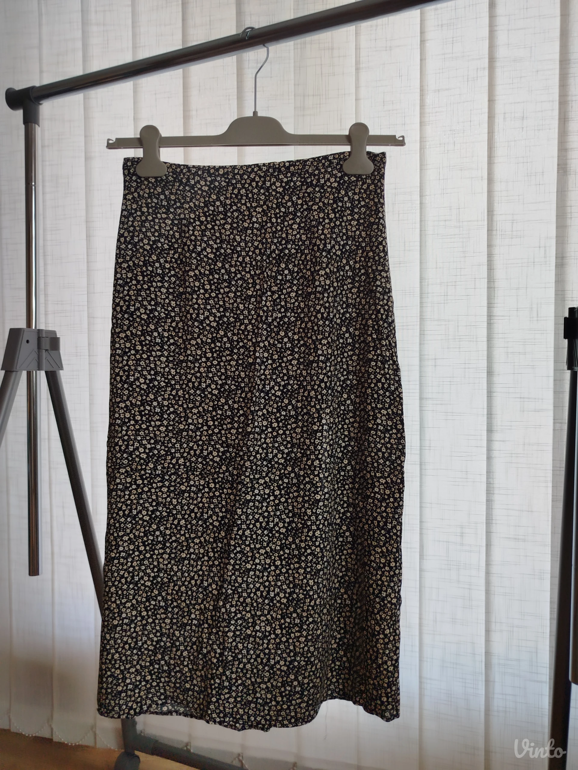H&M midi suknja, crna, 38