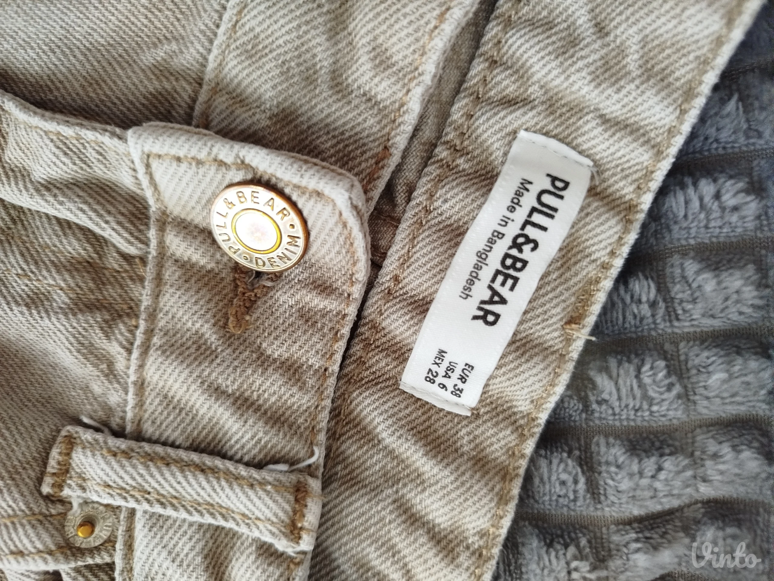 Pull&Bear široke braon farmerke, 38