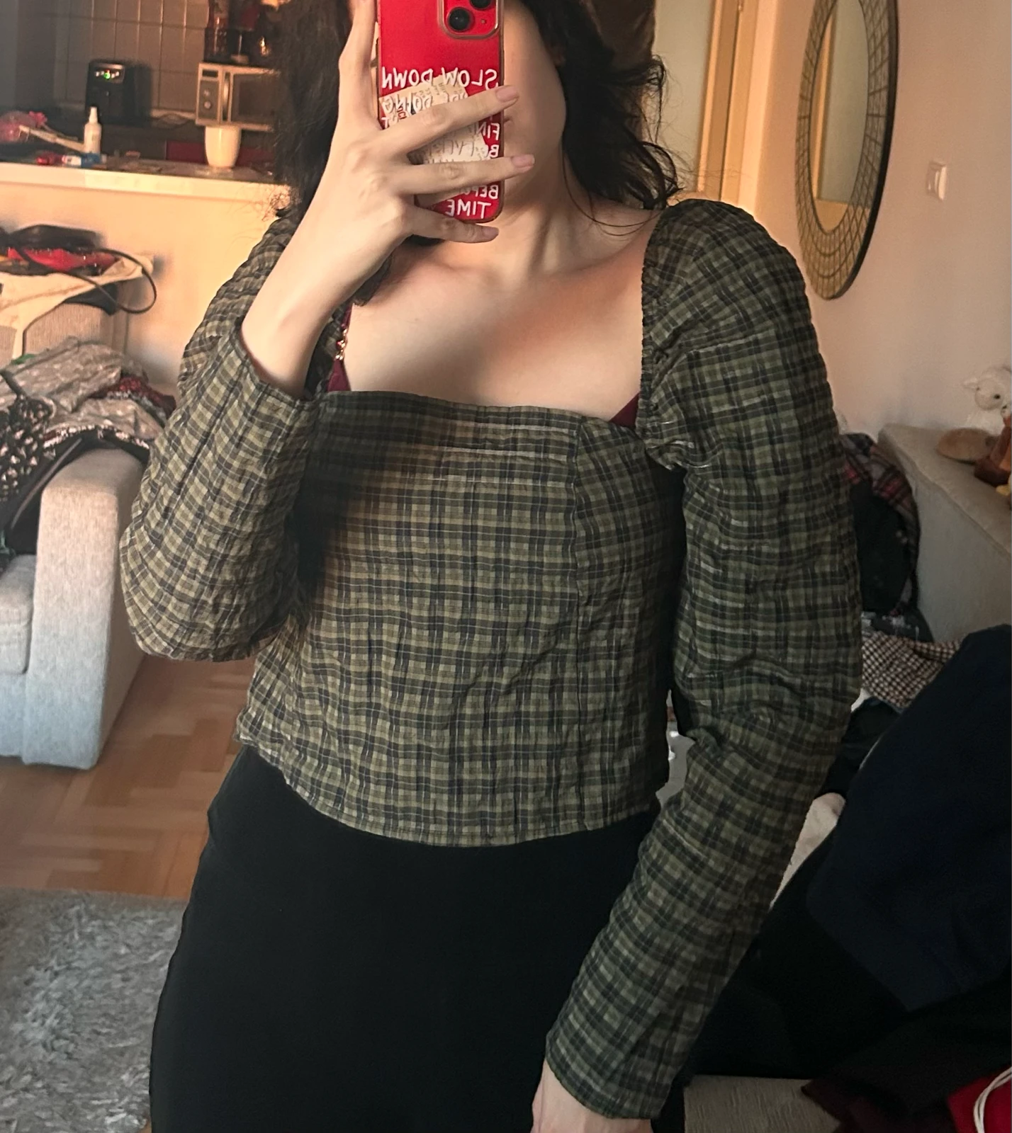 Karirana bluza