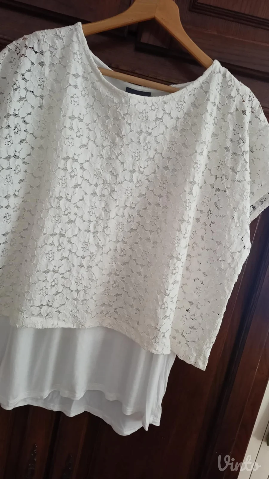 dvoslojna tunika viskosa + čipka xl