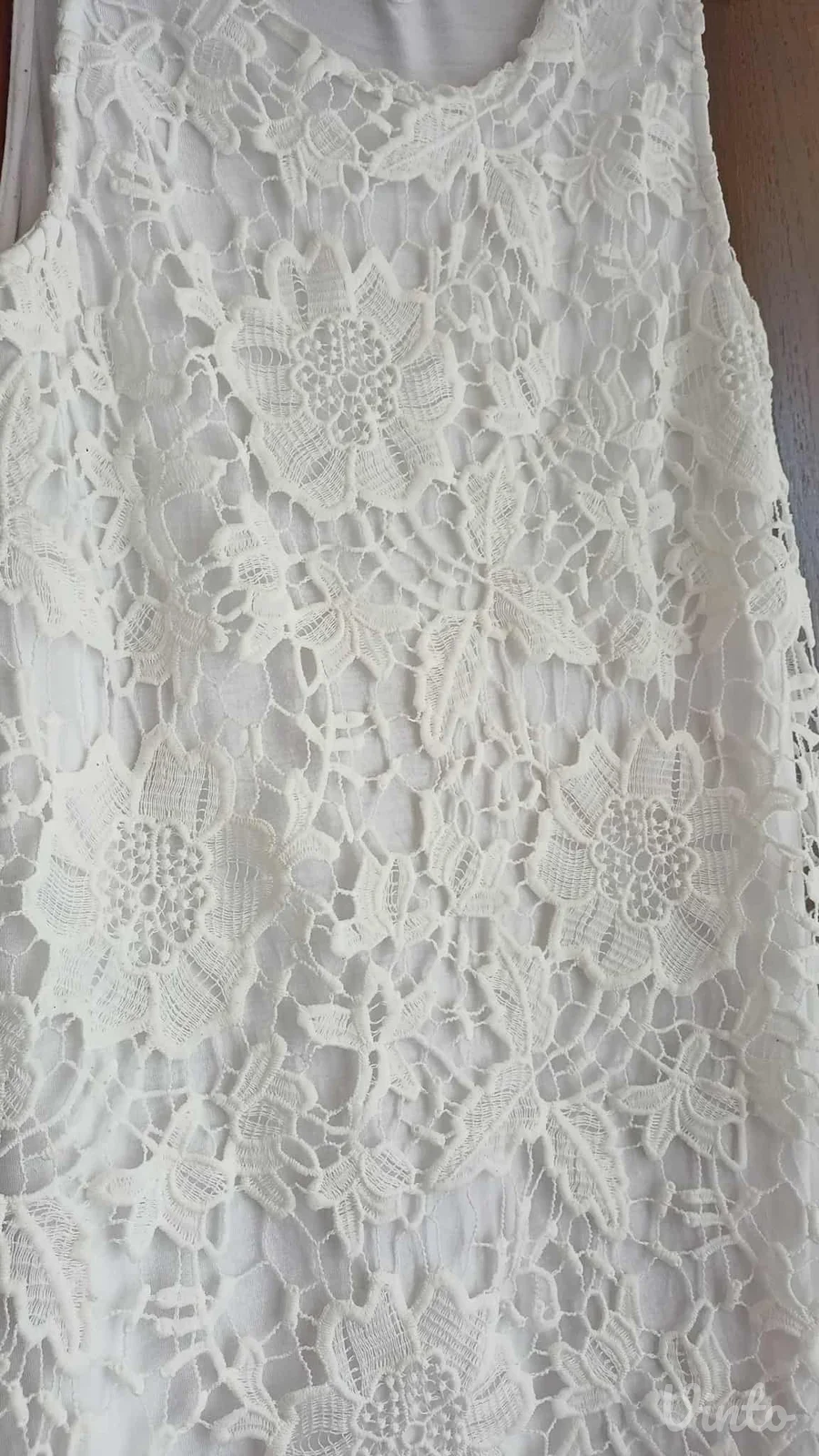 dvoslojna čipka predivna tunika bele boje L/XL