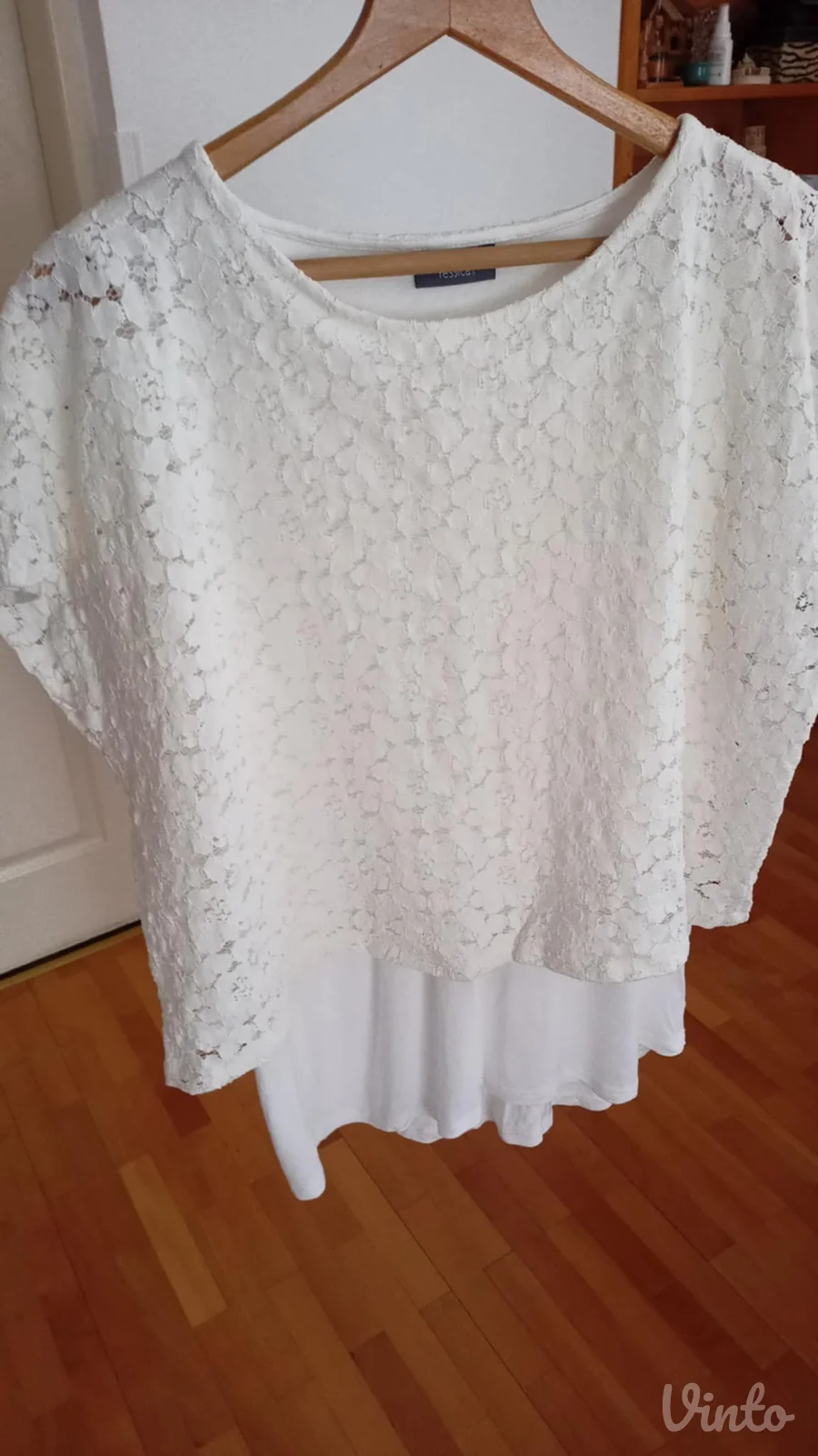 dvoslojna tunika viskosa + čipka xl