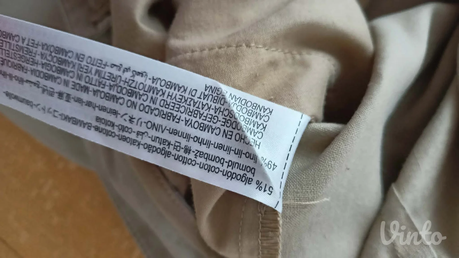 lan pamuk Zara pantalone ten boje širih nogavica