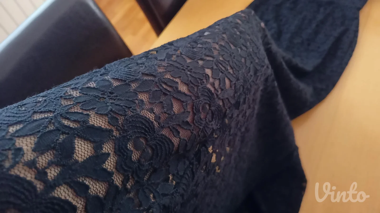 duga čipka haljina crne boje vel.S..tkz sirena model