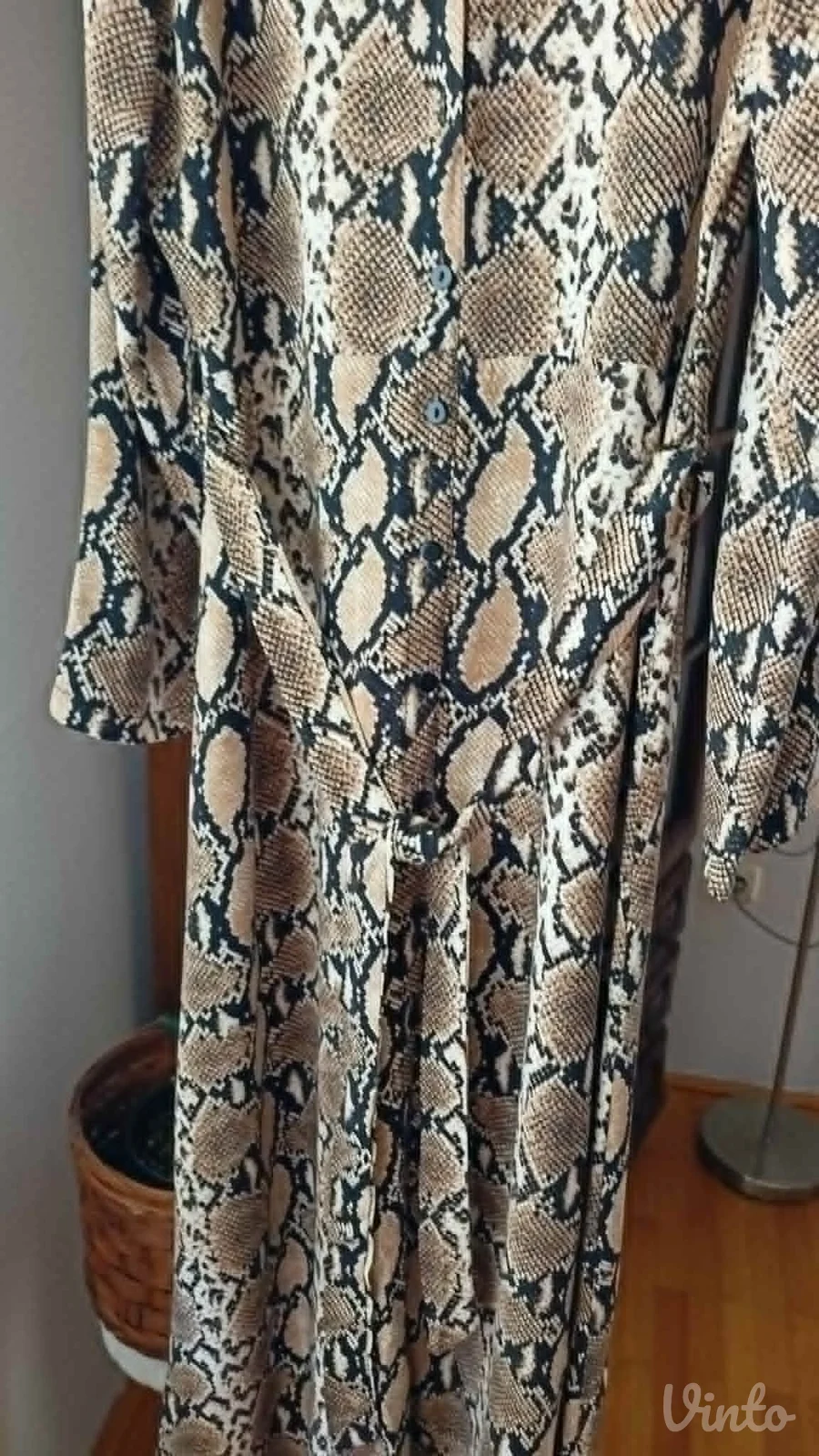 zmijskog printa duža viskosa haljina vel.40..kao nova