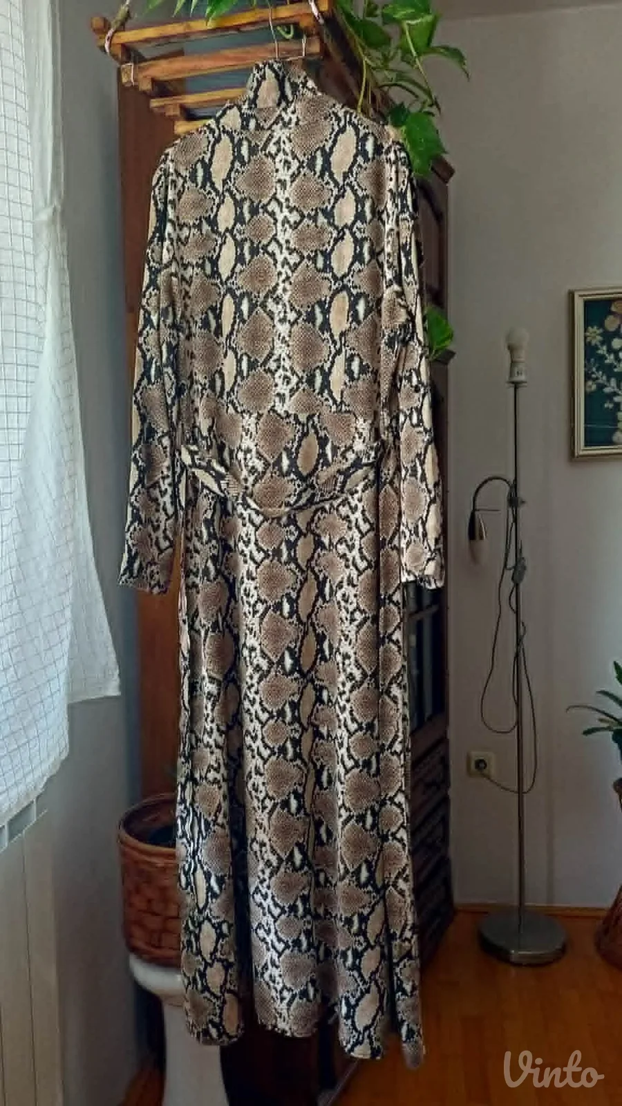 zmijskog printa duža viskosa haljina vel.40..kao nova