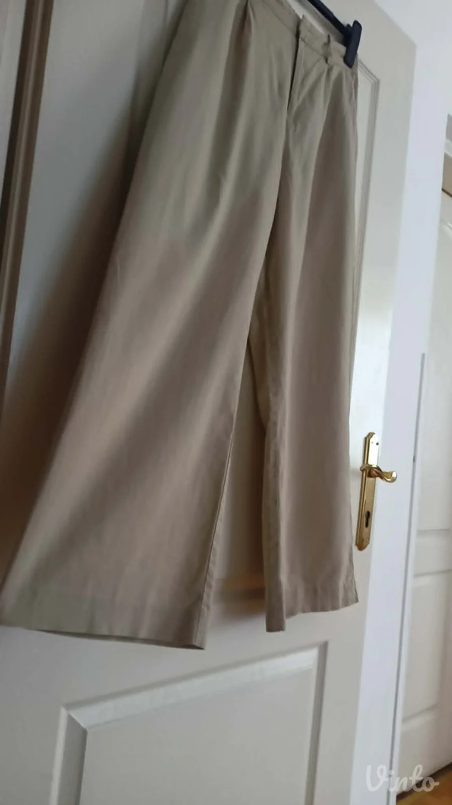 lan pamuk Zara pantalone ten boje širih nogavica