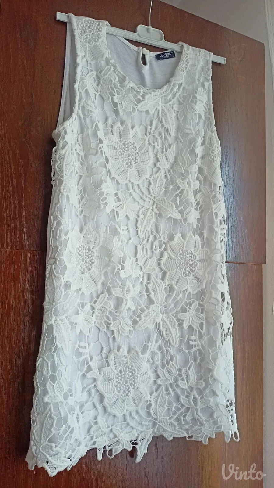 dvoslojna čipka predivna tunika bele boje L/XL