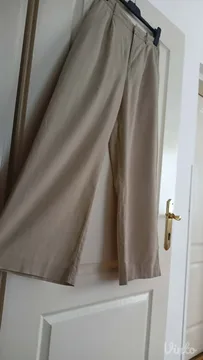 lan pamuk Zara pantalone ten boje širih nogavica