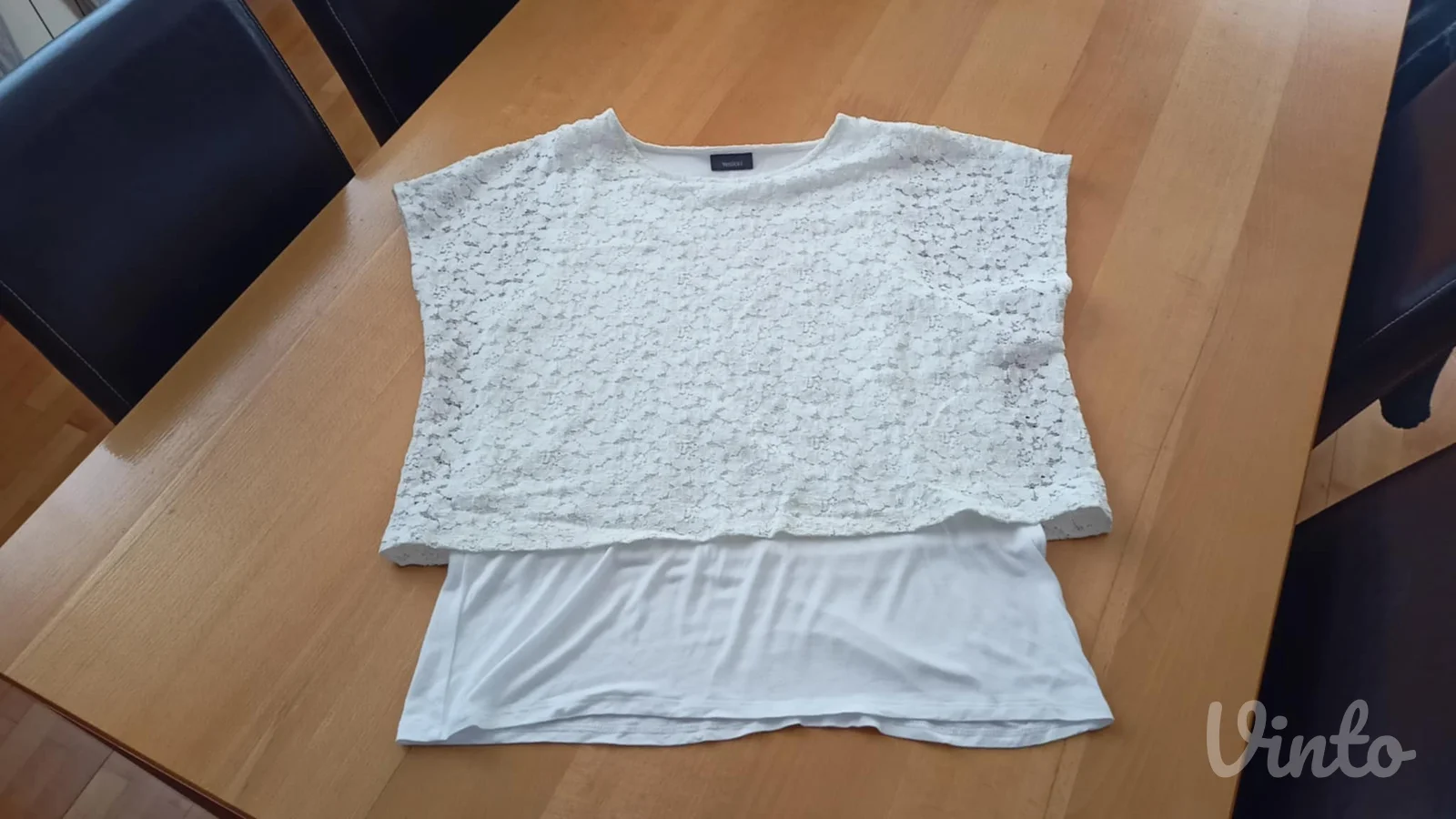 dvoslojna tunika viskosa + čipka xl