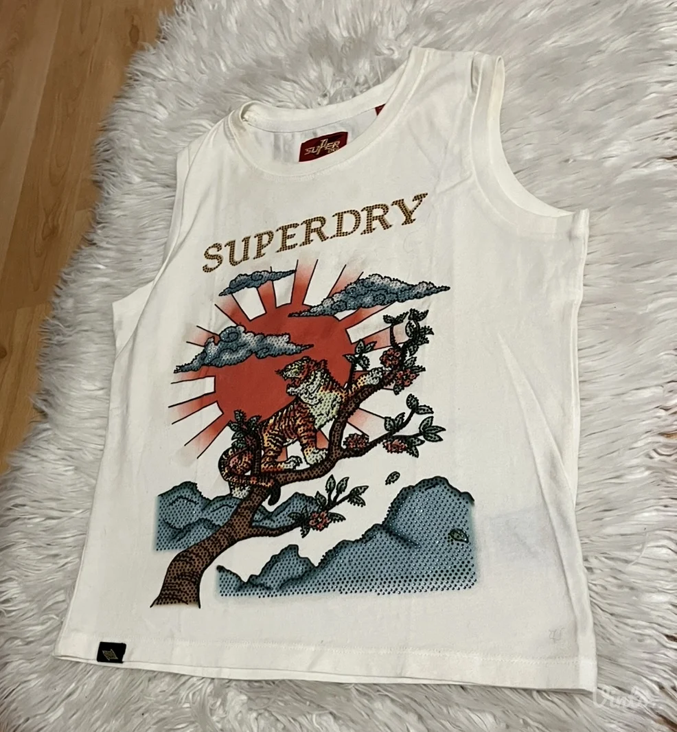 Superdry nova bela majica sa printom