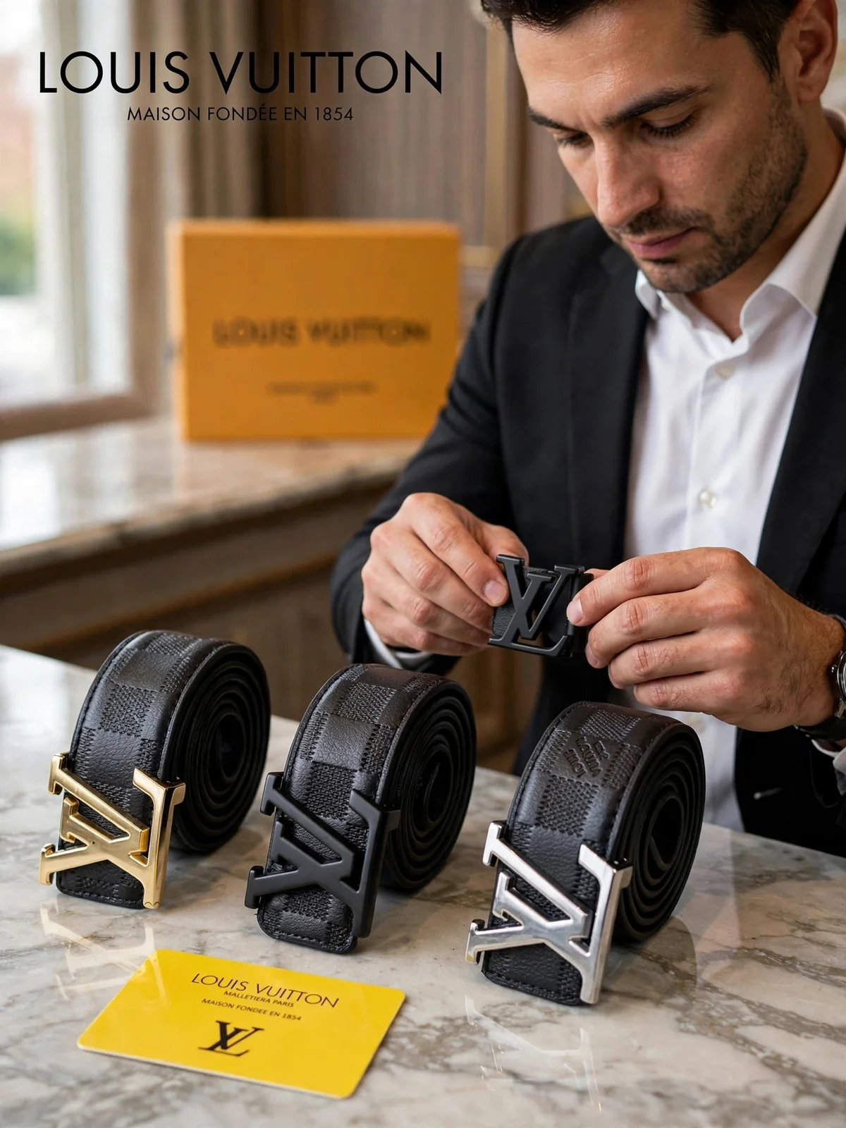 Louis Vuitton Crni Muški Kaiševi