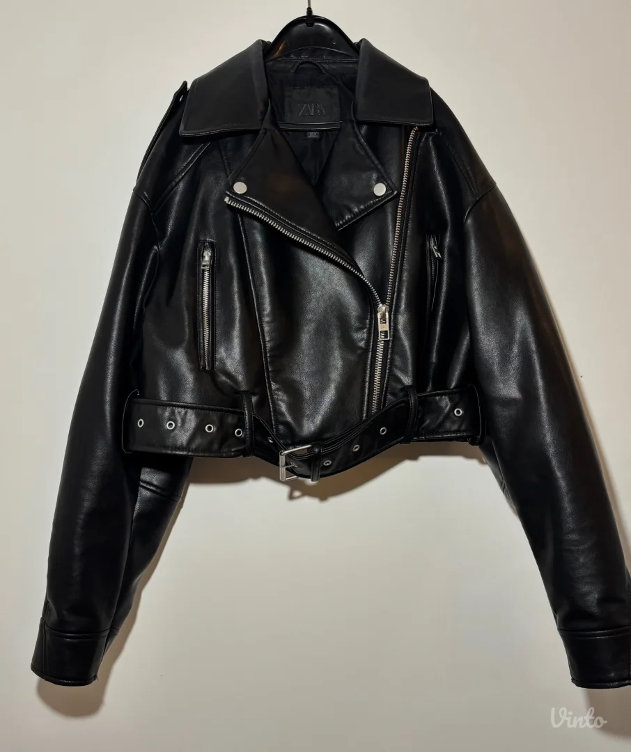 Zara - crna kožna jakna