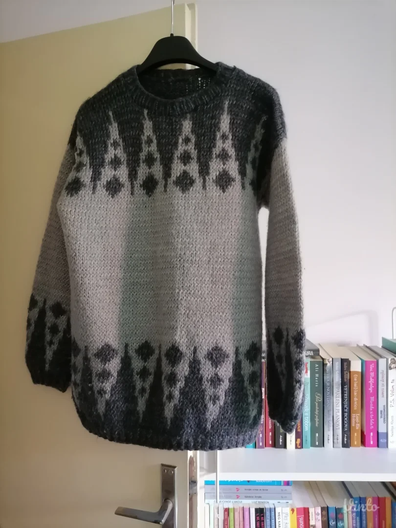 Vintage debljiručno štrikani džemper od mohera