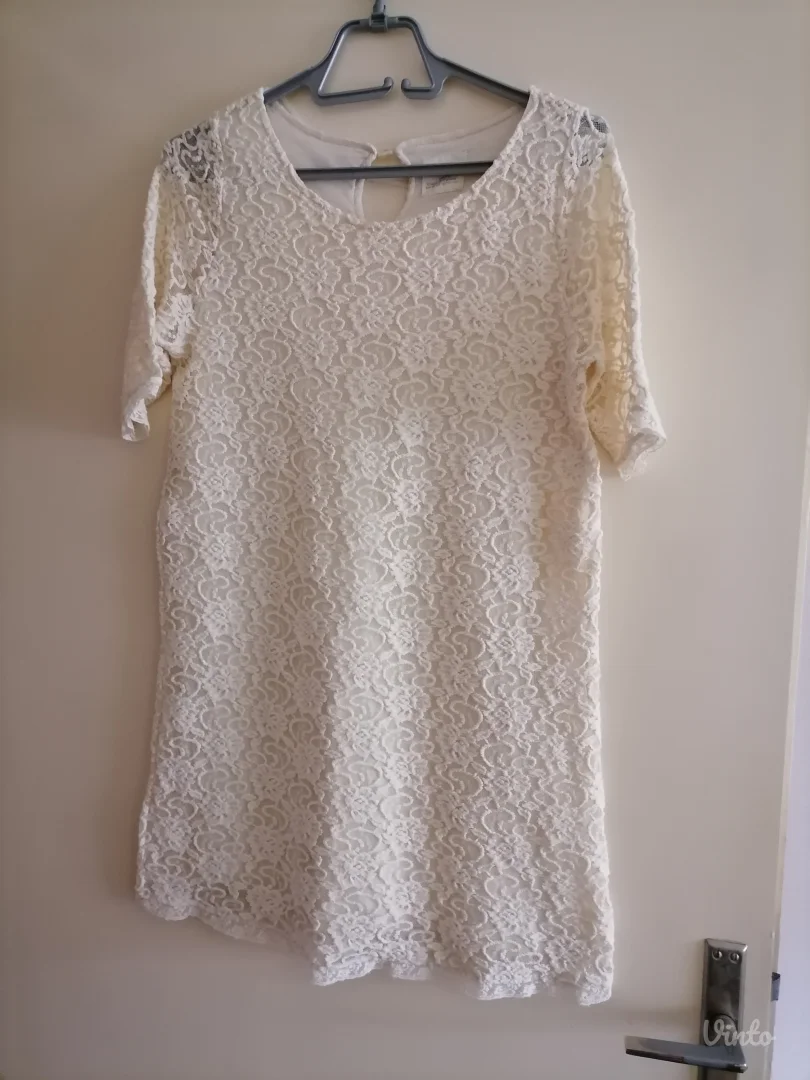 Bež čipkasta haljina Zara M