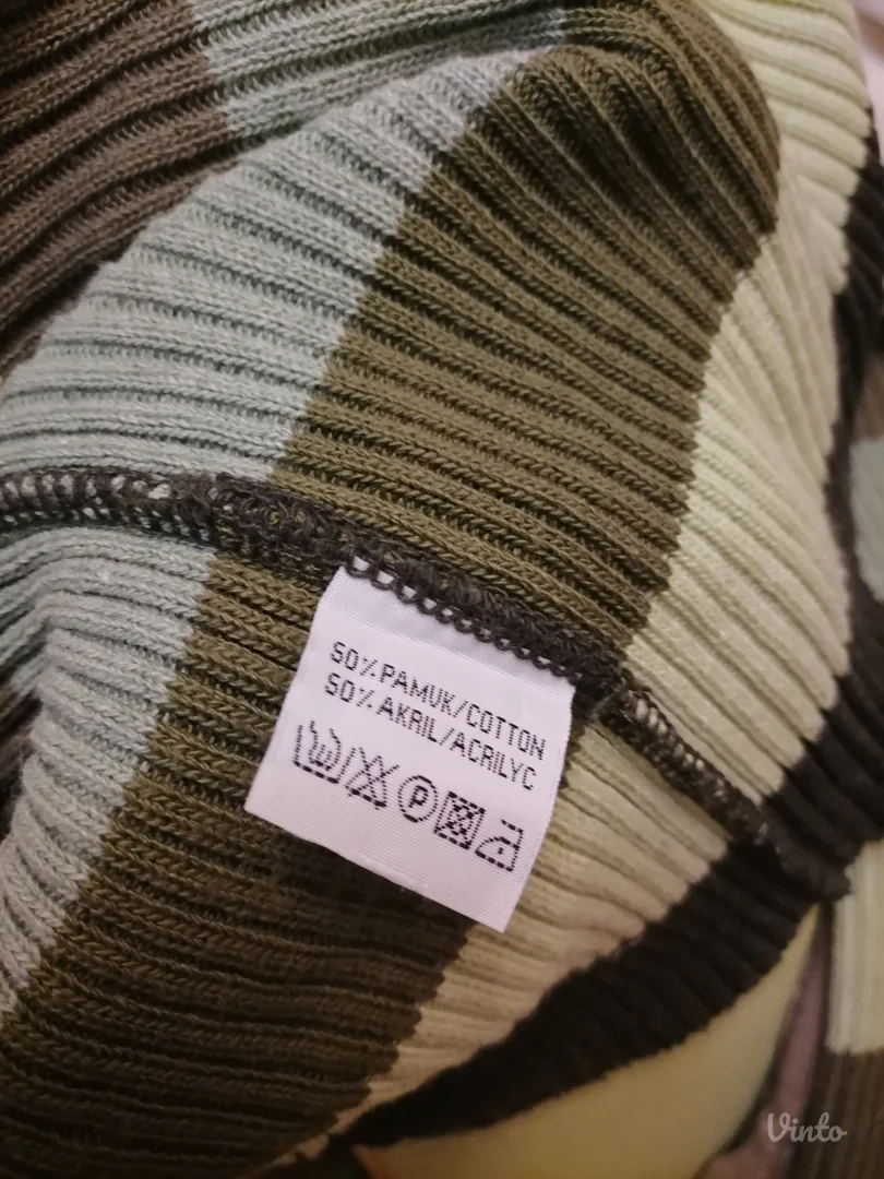 Prugasti pamučni džemper sa kapuljačom