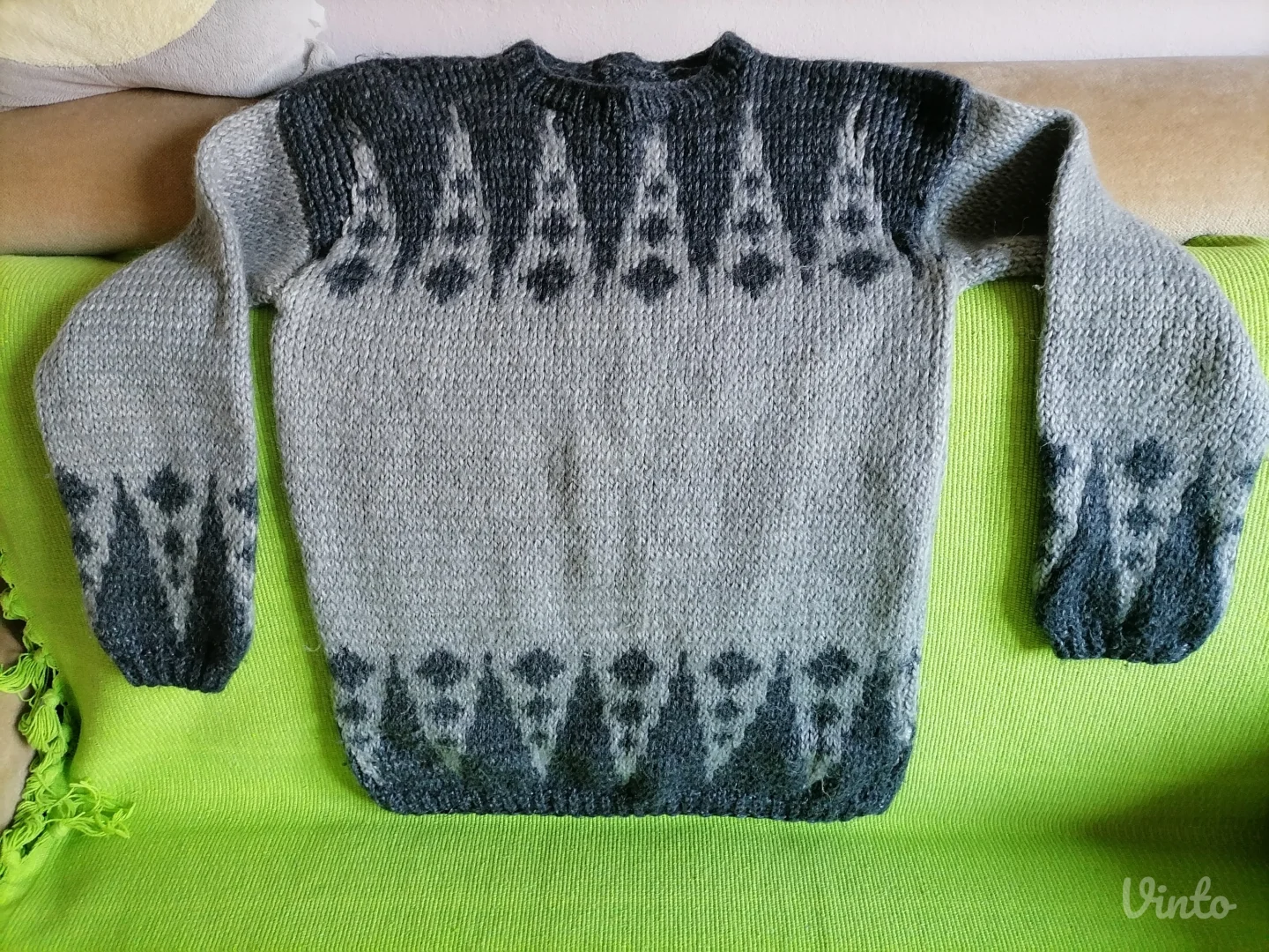 Vintage debljiručno štrikani džemper od mohera