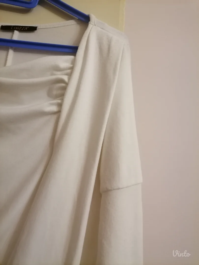 Bela asimetrična duža bluza