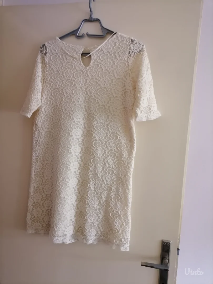 Bež čipkasta haljina Zara M