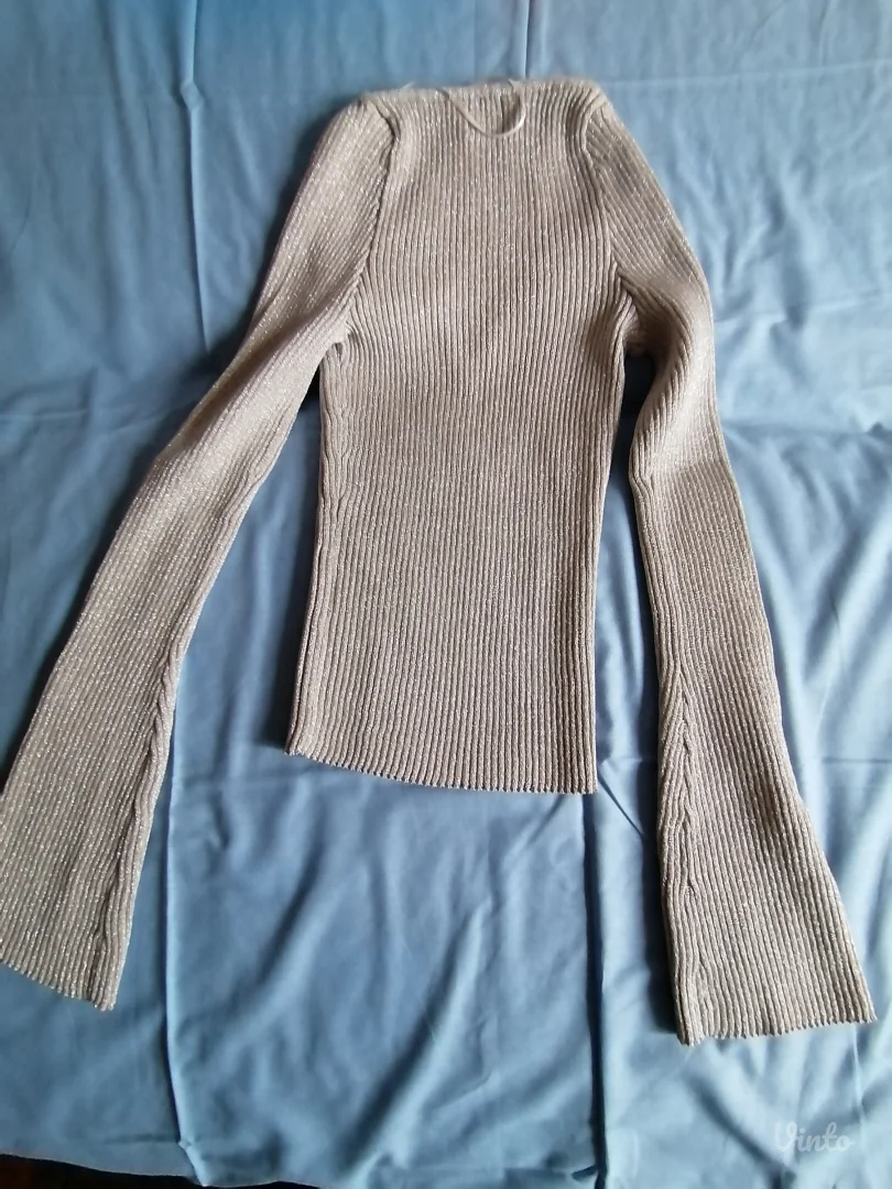 Nova srebrnasta trikotažna bluza H&M M