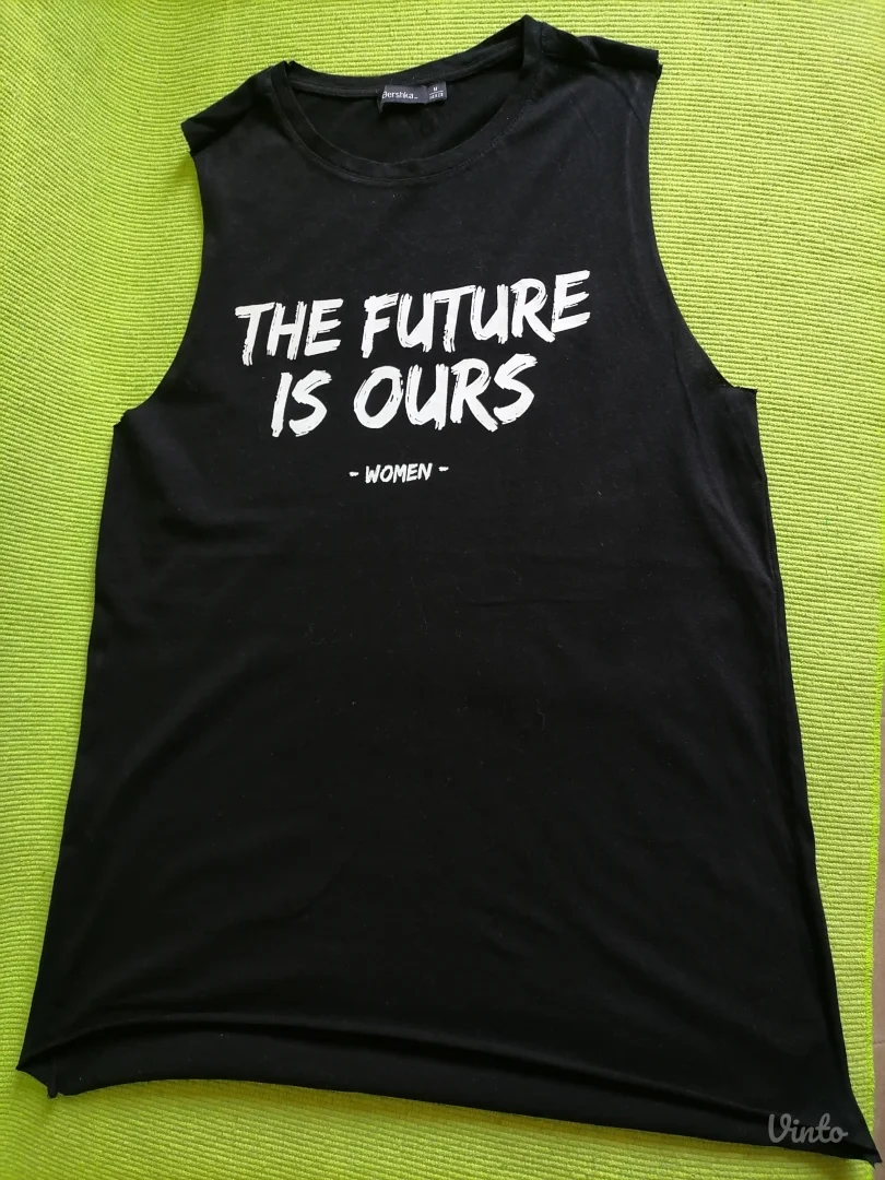 Nova crna majica bez rukava Bershka M