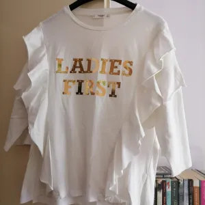 Bela pamučna majica MANGO  M