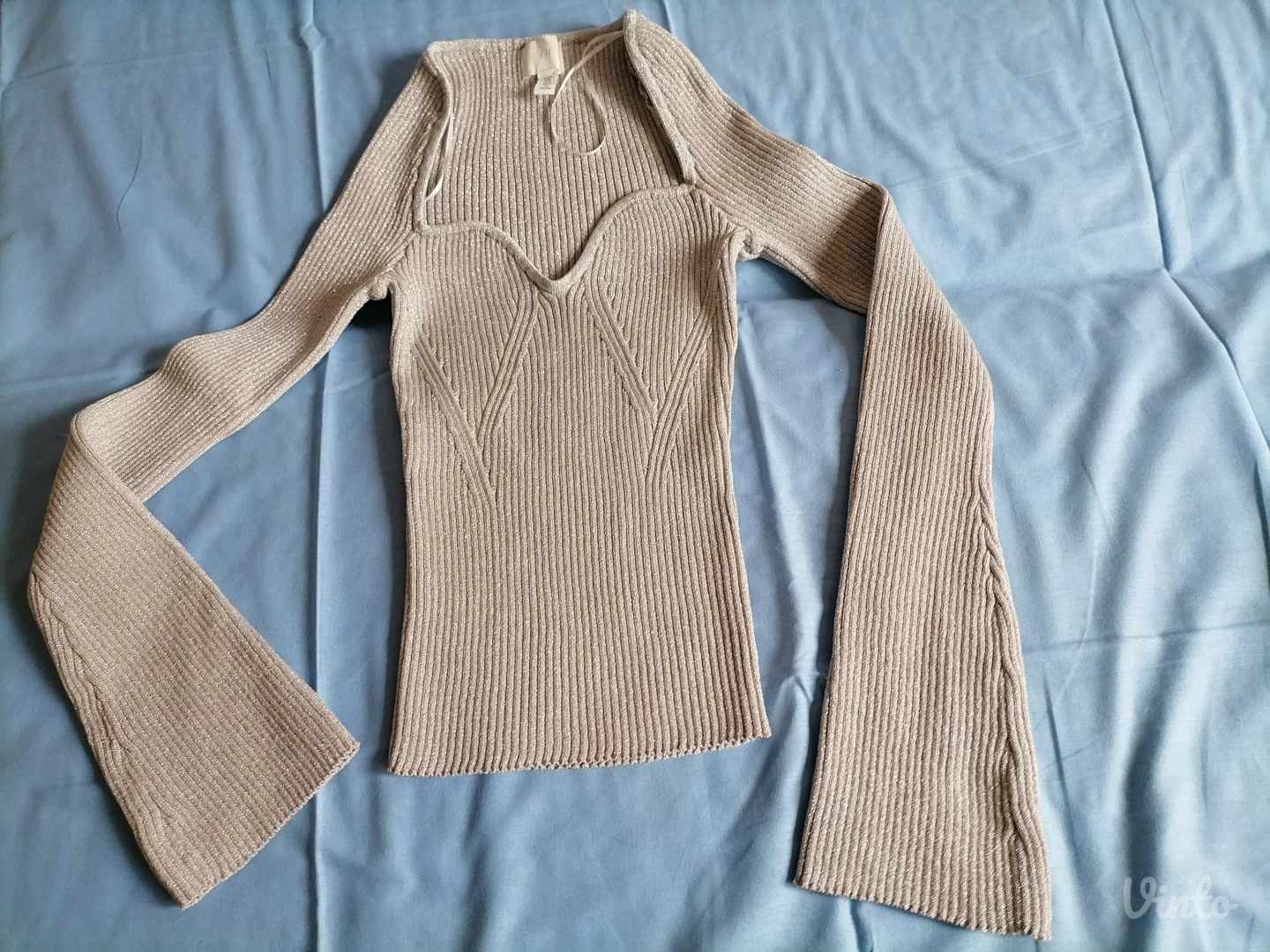 Nova srebrnasta trikotažna bluza H&M M