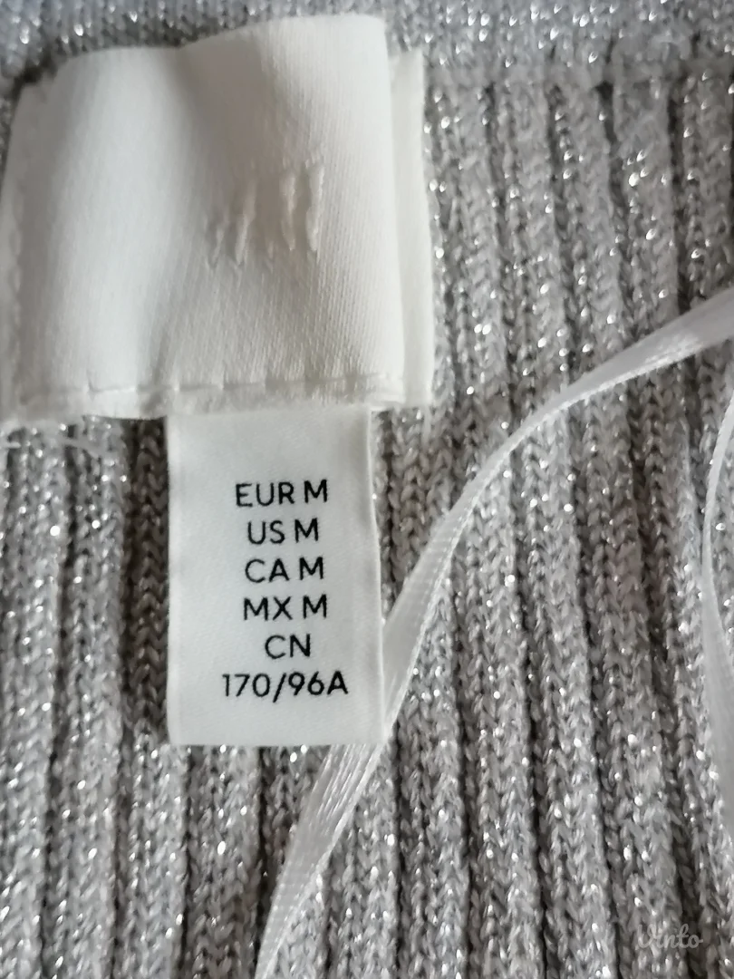 Nova srebrnasta trikotažna bluza H&M M