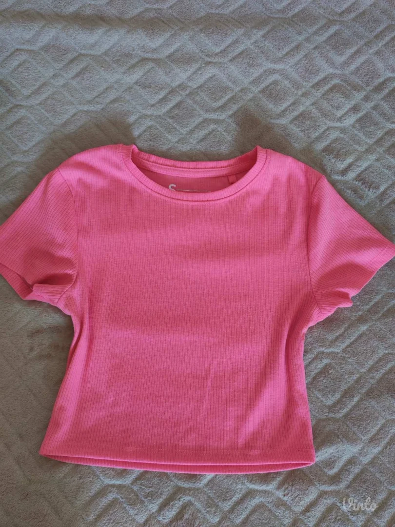 Drečavo roze krop top majica