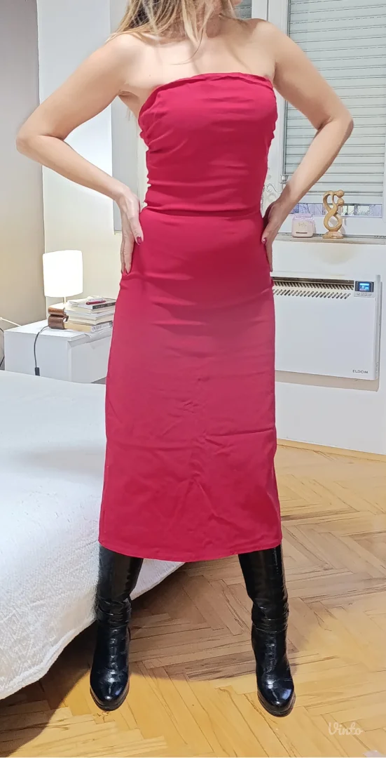 Crvena haljina od viskoze