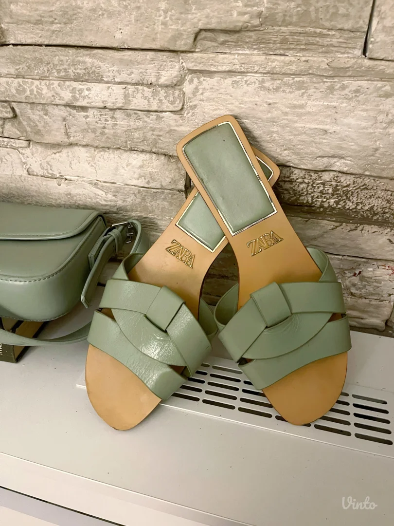 Zara kozne papuce i torba Br.40