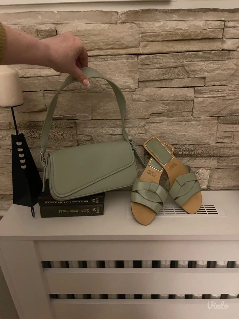 Zara kozne papuce i torba Br.40